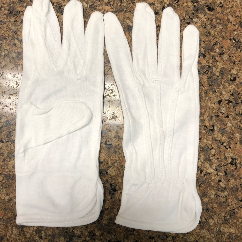 White cotton gloves